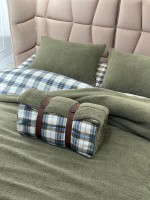 Зимовий комплект постільної білизни двосторонній Cozy Yesil полуторний Туреччина - Зображення 3