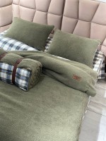 Зимовий комплект постільної білизни двосторонній Cozy Yesil полуторний Туреччина - Зображення 4
