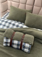 Зимовий комплект постільної білизни двосторонній Cozy Yesil полуторний Туреччина - Зображення 7