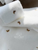 Махровий рушник банний Maison Dor Soft Butterflies white-brown 85х150 бавовна - Зображення 3
