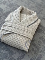Мужской вафельный халат Maison D'or Karius Beige — изображение 6