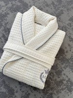 Мужской вафельный халат Maison D'or Karius Ecru