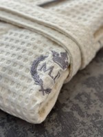 Мужской вафельный халат Maison D'or Karius Ecru — изображение 5