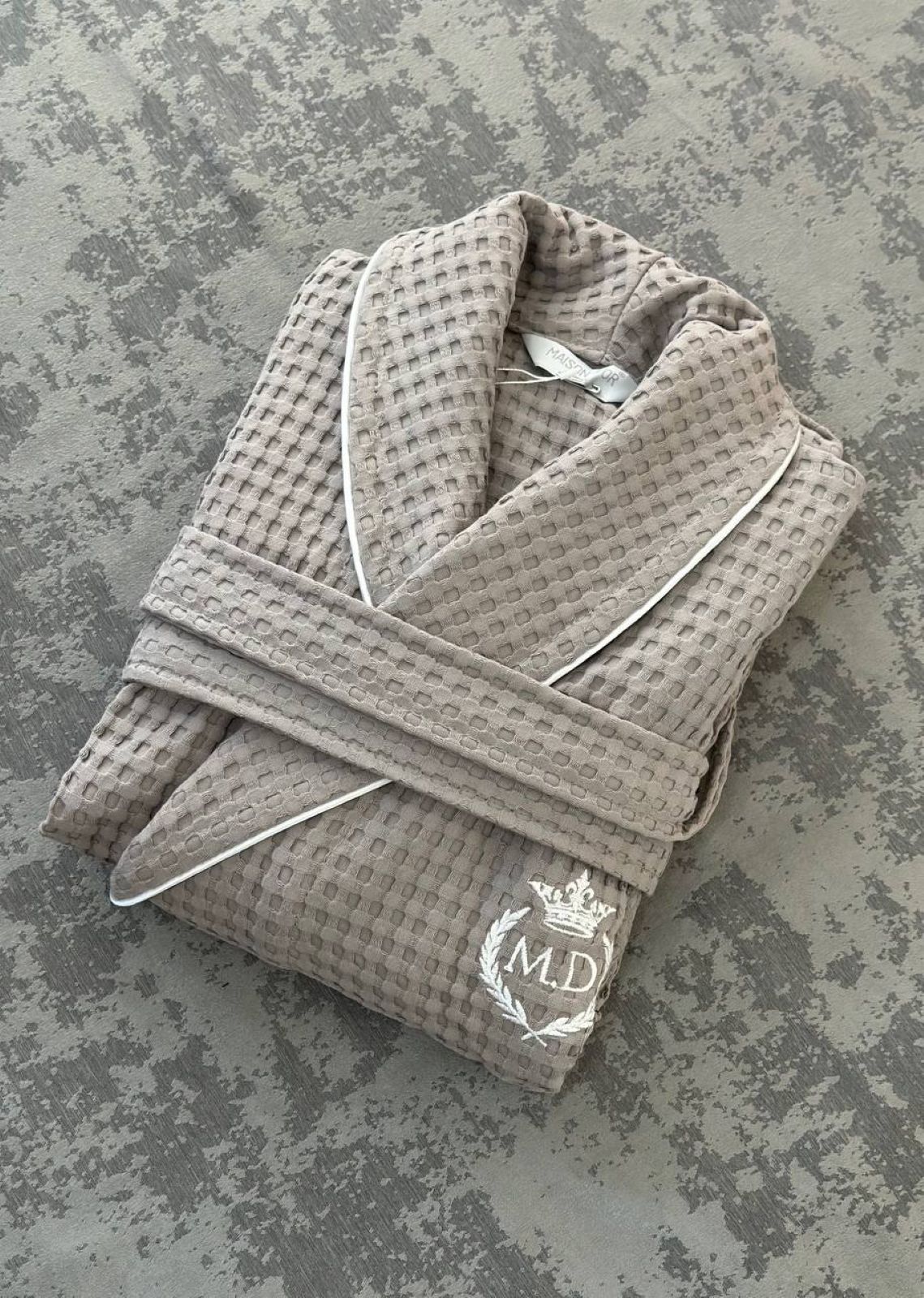 Чоловічий вафельний халат Maison D'or Karius Grey - Зображення 1