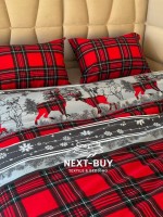 Постільна білизна First Choice Flannel Happiness Red сімейна 160х220х2 - Зображення 4