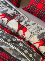 Постільна білизна First Choice Flannel Happiness Red сімейна 160х220х2 - Зображення 3