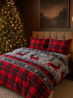 Постільна білизна First Choice Flannel Happiness Red сімейна 160х220х2