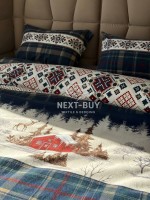 Постільна білизна First Choice фланель Nature navy сімейний 160х220х2 - Зображення 8