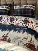 Постільна білизна First Choice фланель Nature navy сімейний 160х220х2 - Зображення 3