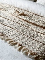 Легкий плед жатка с бахромой Maison D'or Paris Melodia beige 220х240 — изображение 2