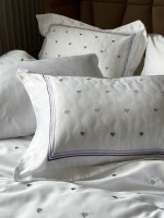 Постільна білизна Maison D'or Lamour lilac євро 200х220 сатин з вишивкою сердечок - Зображення 3