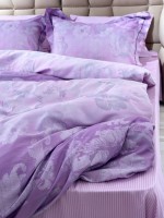Постельное бельё с простынёй на резинке Maison D'or Ambre Dark Lilac — тенсел / сатин — изображение 3