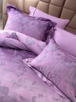 Постельное бельё с простынёй на резинке Maison D'or Ambre Dark Lilac — тенсел / сатин — изображение 5