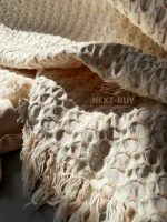Легкий плед жатка з бахромою Maison D'or Paris Melodia beige 220х240 - Зображення 9