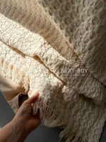 Легкий плед жатка з бахромою Maison D'or Paris Melodia beige 220х240 - Зображення 8