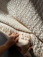 Легкий плед жатка з бахромою Maison D'or Paris Melodia beige 220х240 - Зображення 5