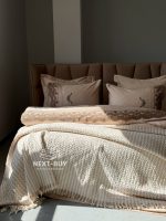 Легкий плед жатка з бахромою Maison D'or Paris Melodia beige 220х240 - Зображення 6