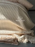 Легкий плед жатка з бахромою Maison D'or Paris Melodia beige 220х240 - Зображення 4