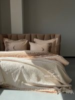 Легкий плед жатка з бахромою Maison D'or Paris Melodia beige 220х240