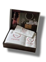 Набор хлопковых полотенец Maison D'or Love story Four stone ring white 3шт