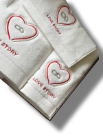 Набор хлопковых полотенец Maison D'or Love story Four stone ring white 3шт — изображение 2