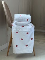 Махровий рушник для бані Cestepe Lips white-red 70х140 Туреччина - Зображення 4
