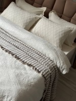 Постельное белье Nazenda krem муслин с плетением евро 200х220 — изображение 4