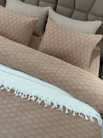 Постільна білизна Nazenda kahve муслін з плетінням євро 200х220 - Зображення 6