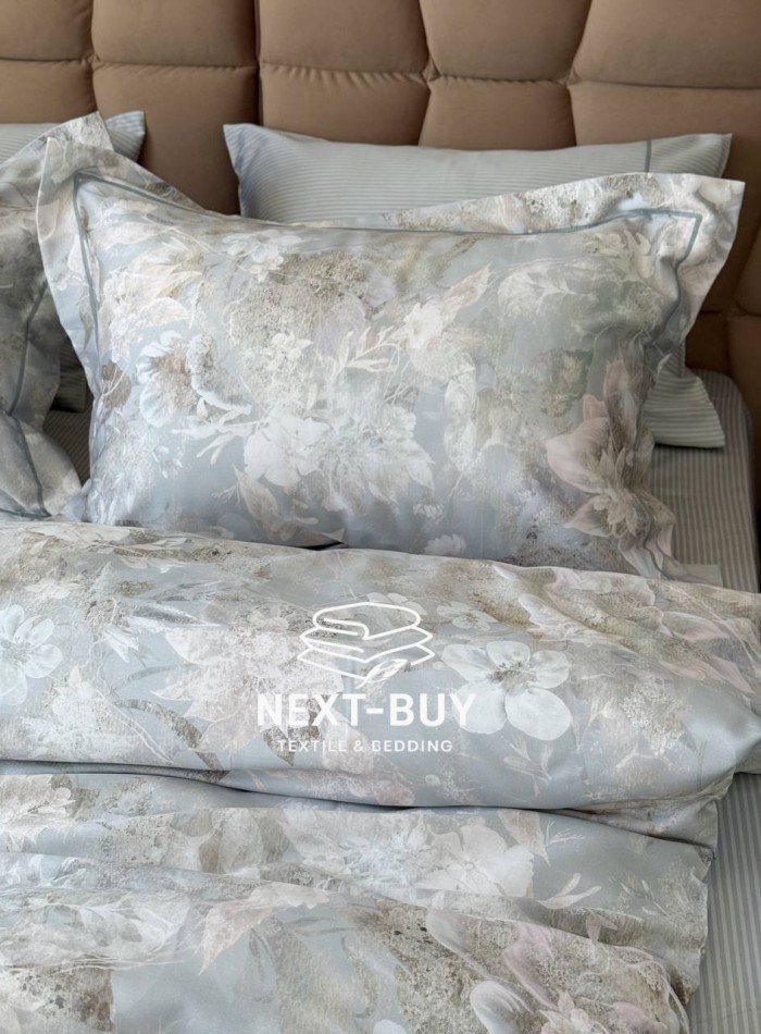 Постільна білизна Maison D'or Lily grey євро 200х220 тенсел - Зображення 5