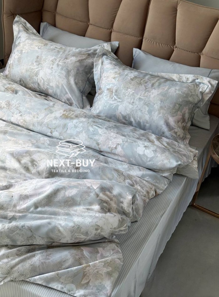 Постільна білизна Maison D'or Lily grey євро 200х220 тенсел - Зображення 6