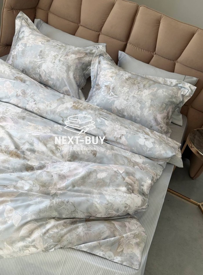 Постільна білизна Maison D'or Lily grey євро 200х220 тенсел - Зображення 7