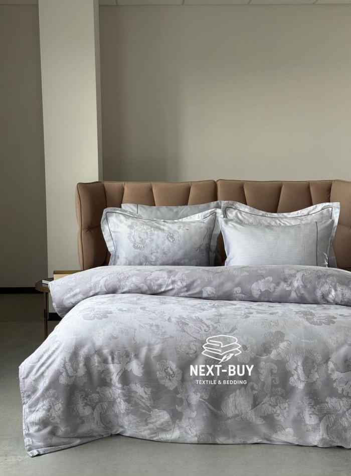 Постільна білизна з простирадлом на резинці Maison D'or Ambre Silver євро тенсел - Зображення 3