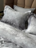 Постільна білизна з простирадлом на резинці Maison D'or Ambre Silver євро тенсел - Зображення 5