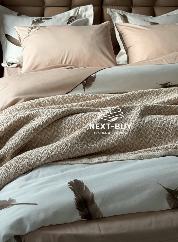Maison Dor Plumes Double Duvet Set Beige постільна білизна євро розмір сатин з вишивкою - Зображення 13