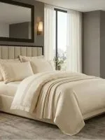 Постільна білизна Maison D'or GLORIA Ecru 200x220см сатин з мереживом - Зображення 2