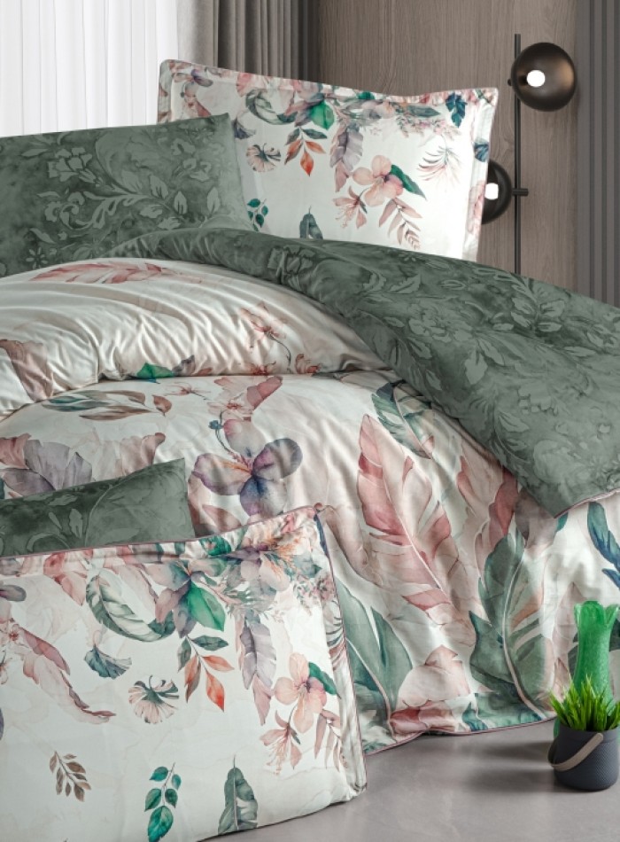 Постельное белье Reneta Green  La Romano premium сатин евро 200х220 — изображение 2