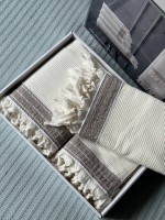 Рушники Maison D'or HARVEY ecru / grey ( 2шт 50*90 / 1шт 90*150)
