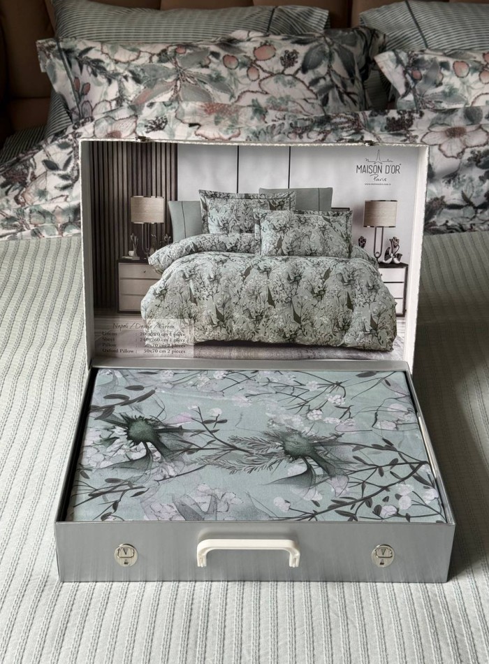 Постільна білизна Maison D'or NAPOLI Double Green євро 200х220 тенсел - Зображення 3