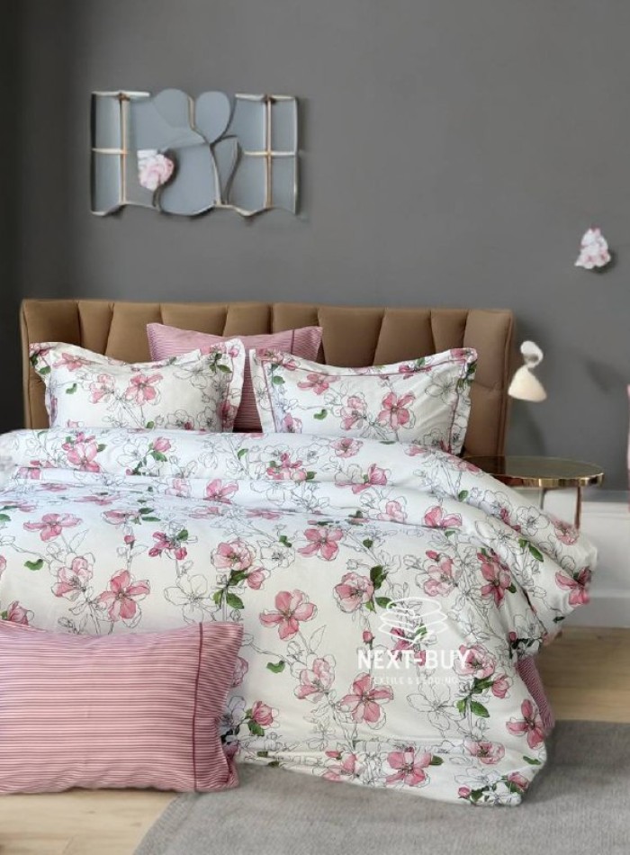 Постільна білизна Maison D'or CORINE Double Rosa євро 200х220 тенсел - Зображення 8