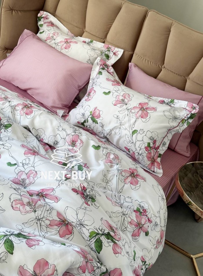 Постільна білизна Maison D'or CORINE Double Rosa євро 200х220 тенсел - Зображення 5