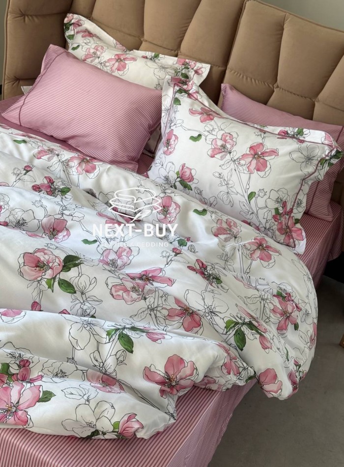 Постільна білизна Maison D'or CORINE Double Rosa євро 200х220 тенсел - Зображення 6