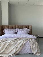 Постільна білизна з простирадлом на резинці Resital Lilac євро жакард, варена бавовна - Зображення 6