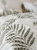 Легкое постельное белье с пике Olive earth yesil евро — изображение 2