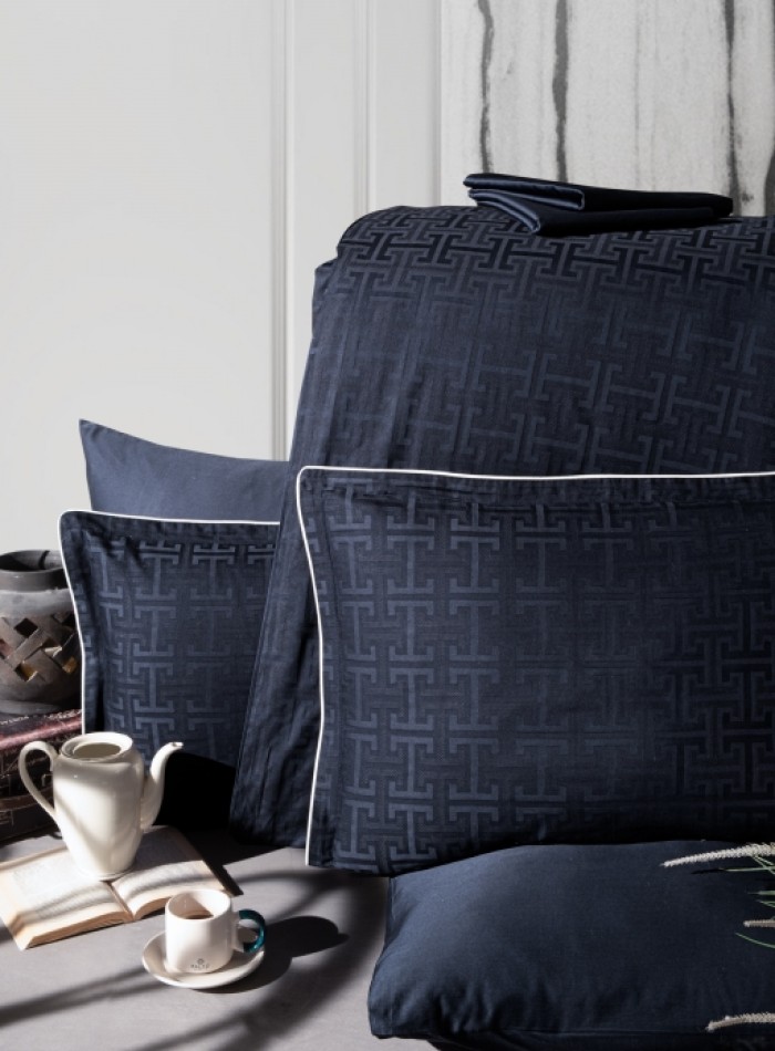 Постельное белье Rodel Navy blue La Romano premium сатин семейный 160х220(2шт) — изображение 2