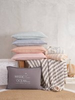 Постельное белье с вышивкой и пике Mystic ocean mint  евро 200х220 — изображение 2
