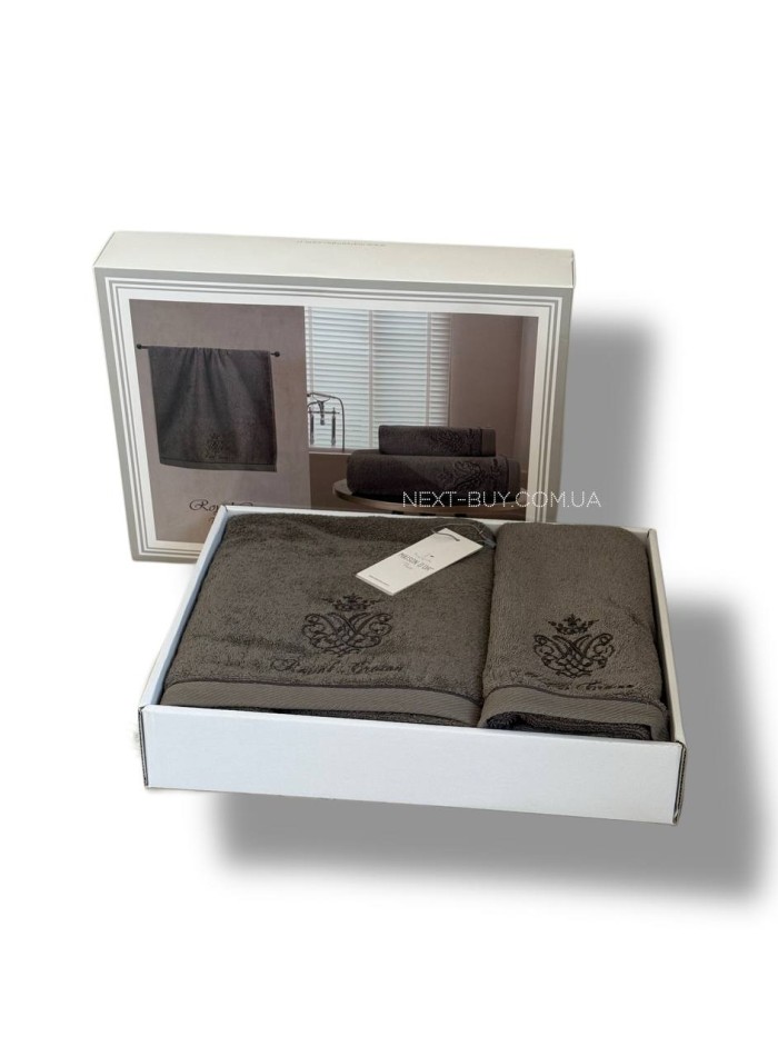 Maison D'or Royal crown antracite набор полотенец с вышивкой 3шт. с вышивкой — изображение 3