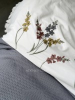 Постельное белье с вышивкой и пике Saheser Eveline antrasit евро 200х220 — изображение 3