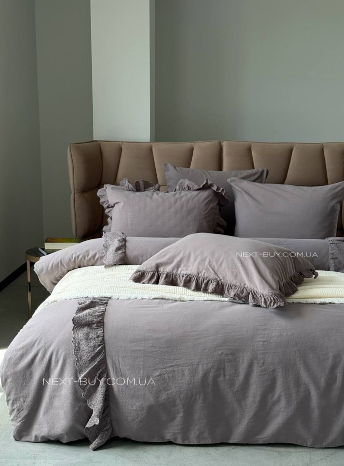 Постільна білизна Romantica antrasit євро 200х220 jacquard - Зображення 3