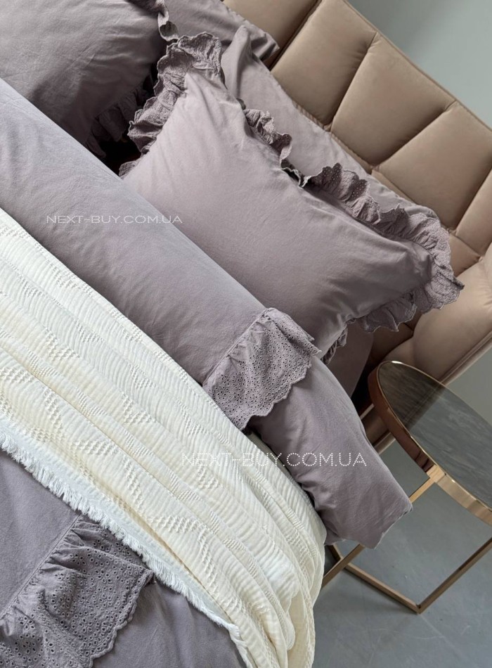 Постільна білизна Romantica antrasit євро 200х220 jacquard - Зображення 6