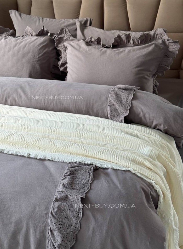 Постільна білизна Romantica antrasit євро 200х220 jacquard - Зображення 8